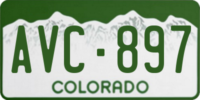 CO license plate AVC897