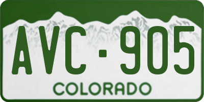 CO license plate AVC905