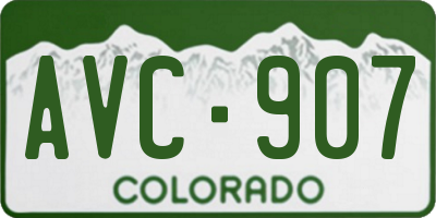 CO license plate AVC907