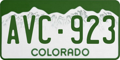 CO license plate AVC923