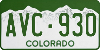 CO license plate AVC930