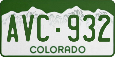 CO license plate AVC932