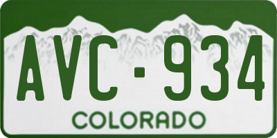 CO license plate AVC934