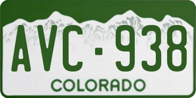CO license plate AVC938