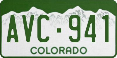CO license plate AVC941