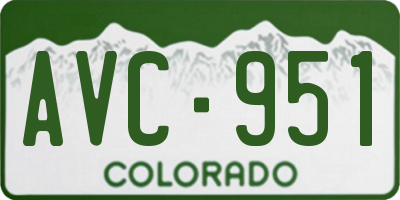 CO license plate AVC951