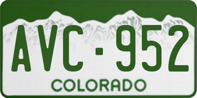 CO license plate AVC952