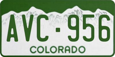 CO license plate AVC956