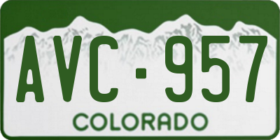 CO license plate AVC957