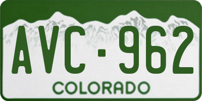 CO license plate AVC962