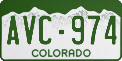 CO license plate AVC974