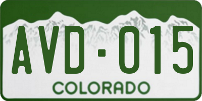 CO license plate AVD015