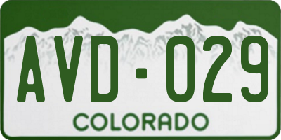 CO license plate AVD029