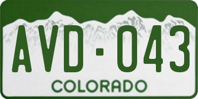 CO license plate AVD043