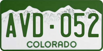 CO license plate AVD052