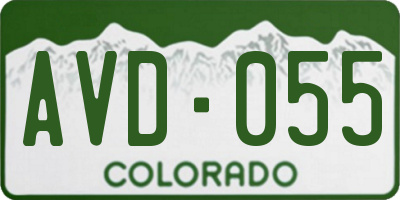 CO license plate AVD055
