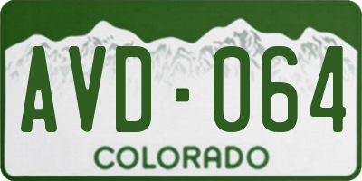 CO license plate AVD064