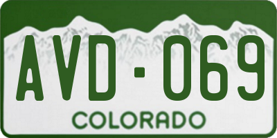 CO license plate AVD069