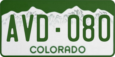 CO license plate AVD080