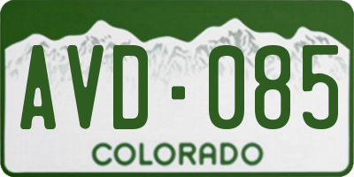CO license plate AVD085