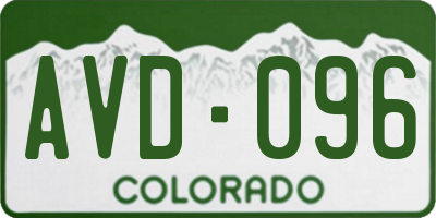 CO license plate AVD096