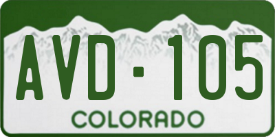 CO license plate AVD105