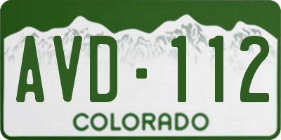 CO license plate AVD112