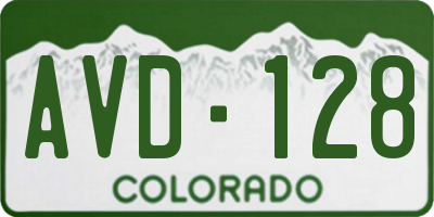 CO license plate AVD128