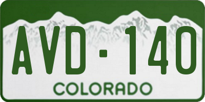 CO license plate AVD140