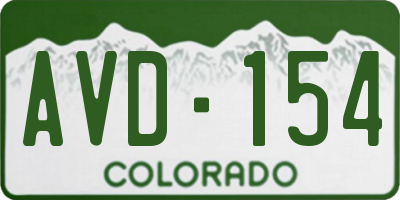 CO license plate AVD154
