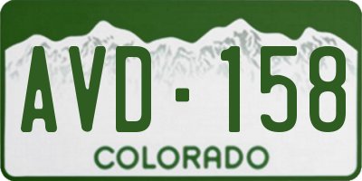 CO license plate AVD158
