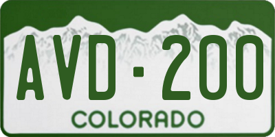 CO license plate AVD200