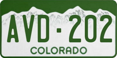 CO license plate AVD202