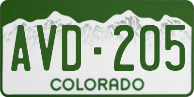 CO license plate AVD205