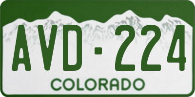 CO license plate AVD224