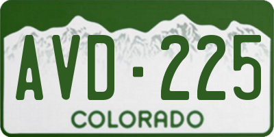 CO license plate AVD225