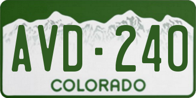 CO license plate AVD240