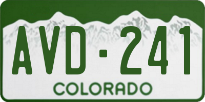 CO license plate AVD241