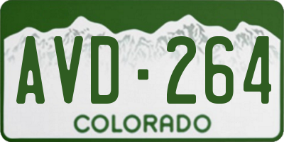 CO license plate AVD264