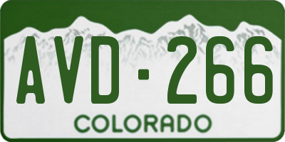 CO license plate AVD266