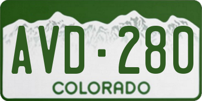 CO license plate AVD280