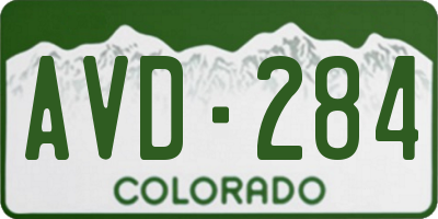 CO license plate AVD284