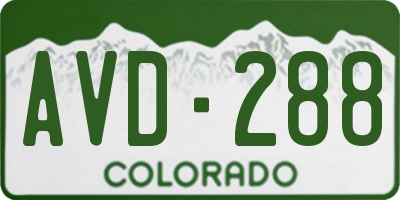 CO license plate AVD288