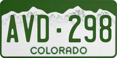 CO license plate AVD298