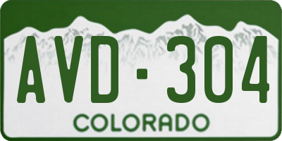 CO license plate AVD304