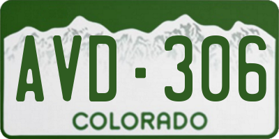 CO license plate AVD306