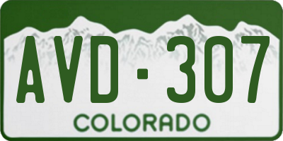 CO license plate AVD307