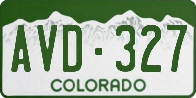 CO license plate AVD327