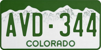 CO license plate AVD344
