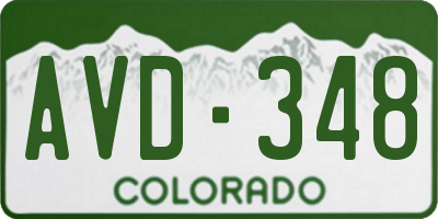 CO license plate AVD348